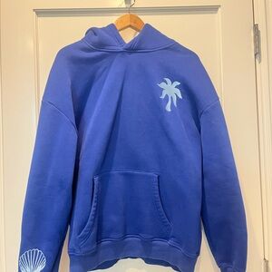 Pink palm puff sweatshirt with Palm Tree Design